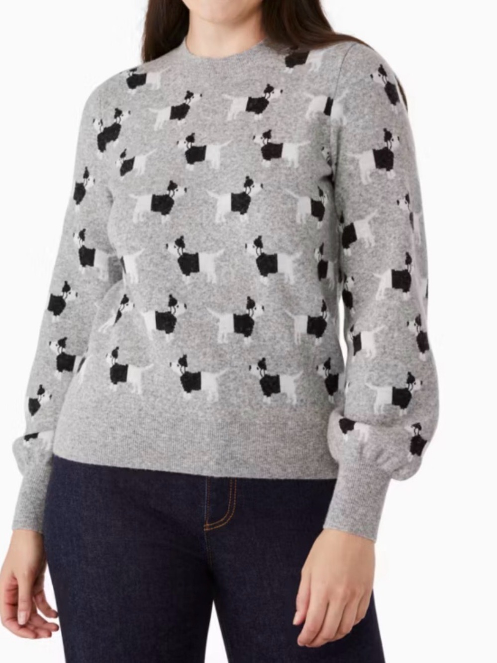 Kate Spade Outlet Claude Dachshund Sweater (Gray Melange)